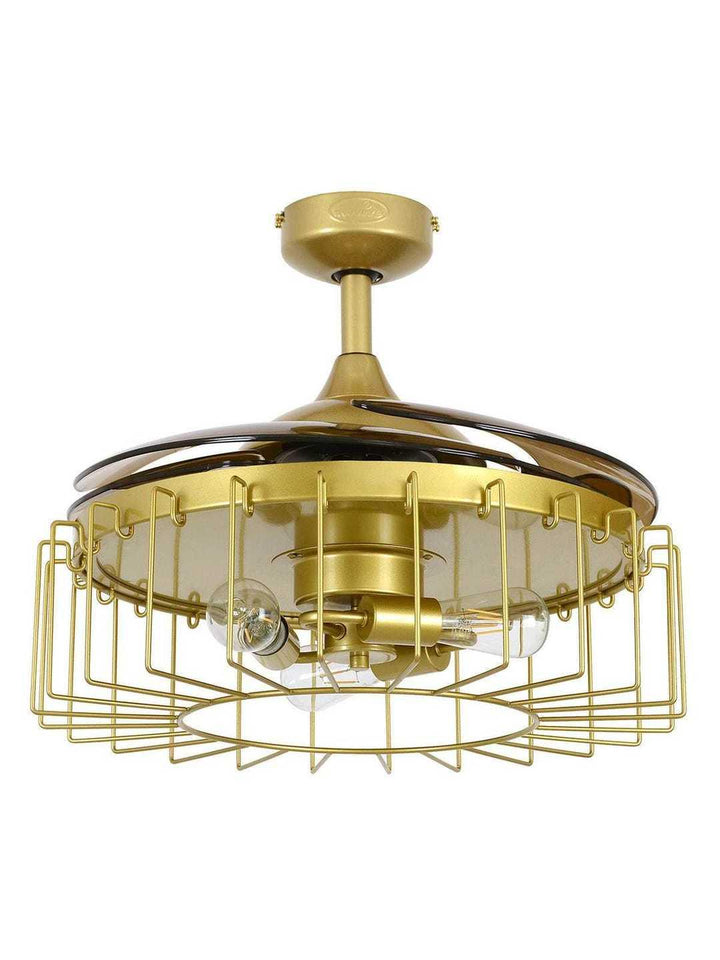 Steel with Open Air Frame Retractable Blade Ceiling Fan - LV LIGHTING