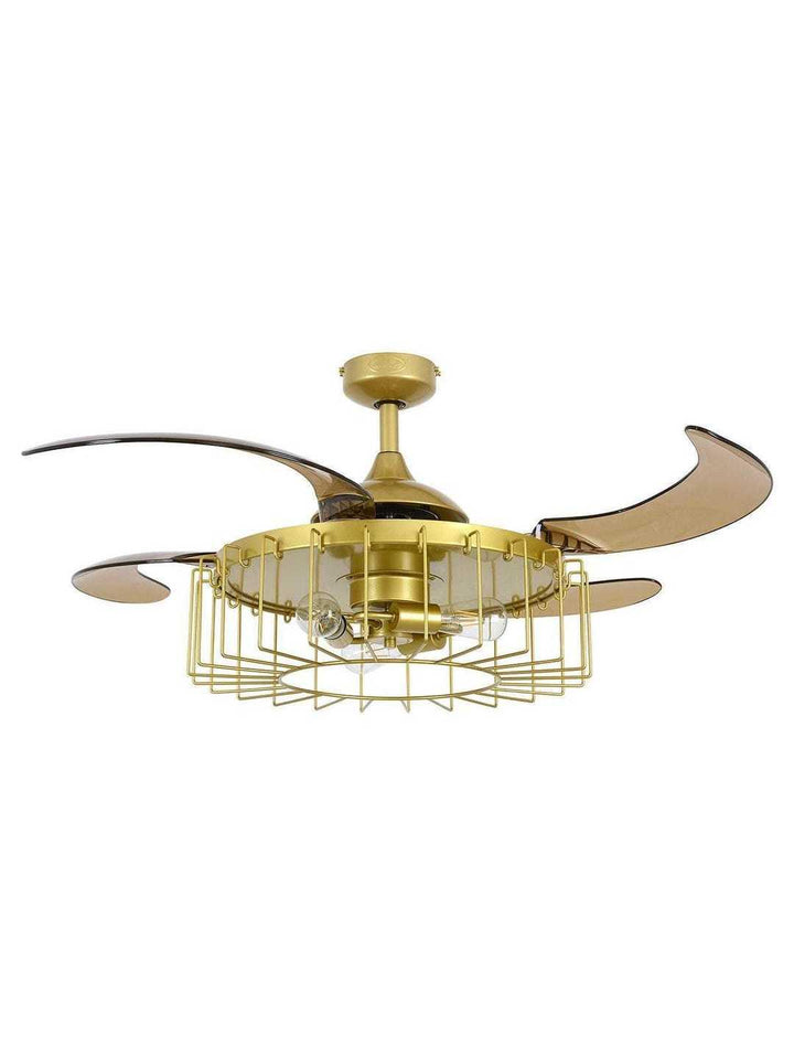 Steel with Open Air Frame Retractable Blade Ceiling Fan - LV LIGHTING