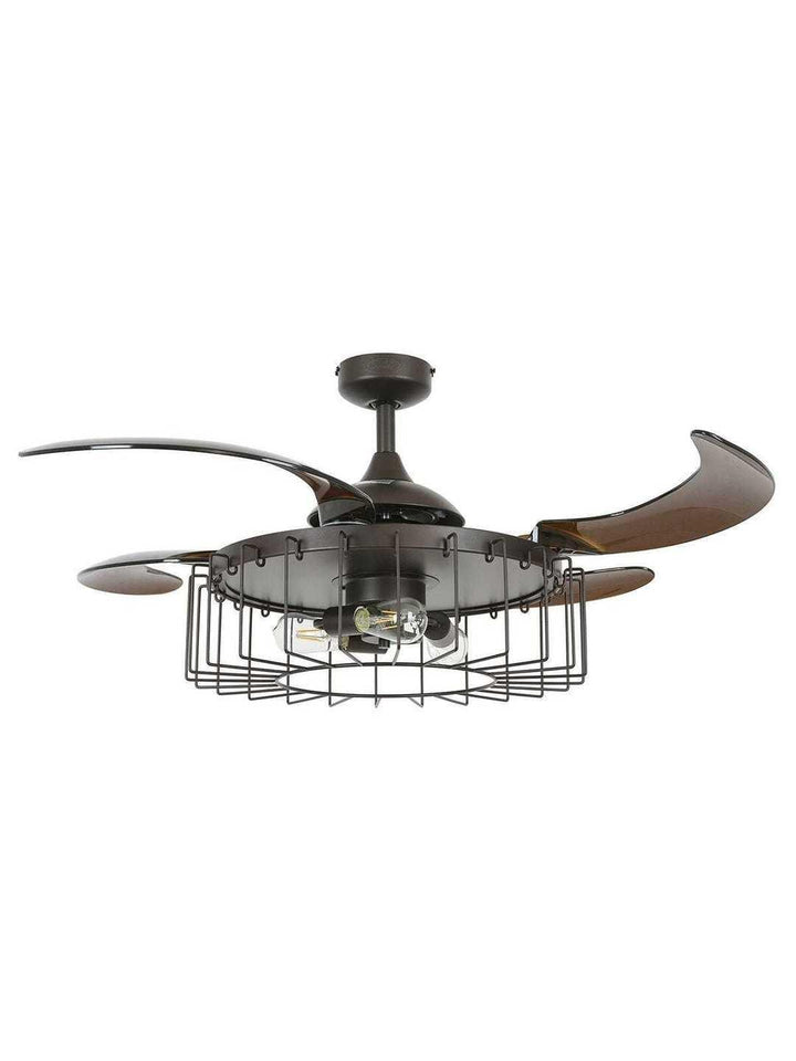 Steel with Open Air Frame Retractable Blade Ceiling Fan - LV LIGHTING