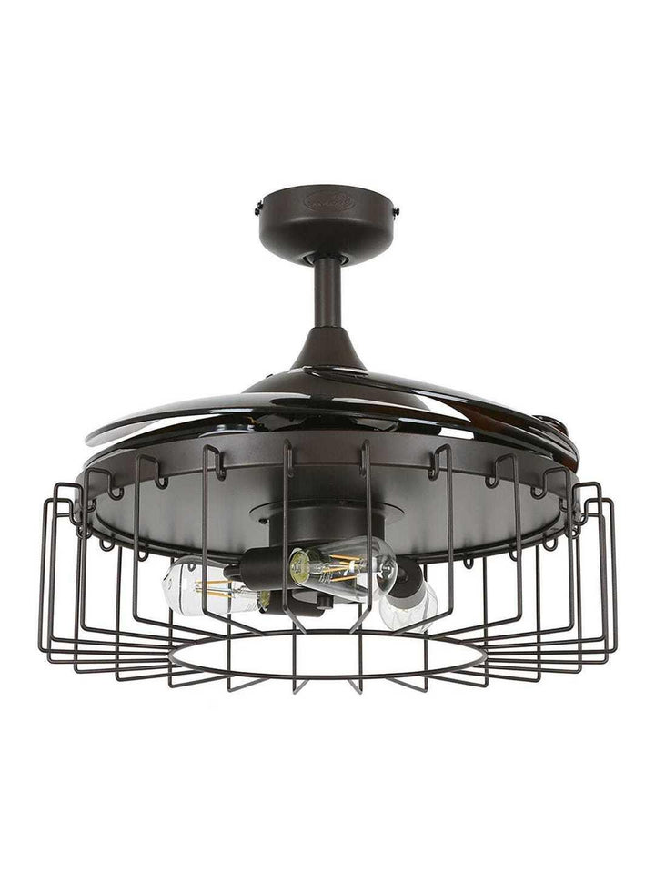 Steel with Open Air Frame Retractable Blade Ceiling Fan - LV LIGHTING