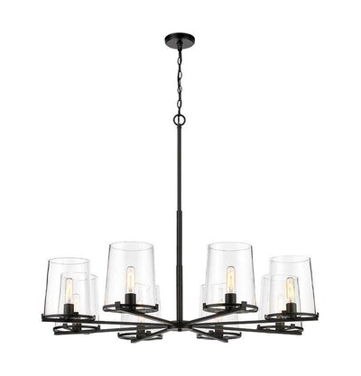Steel with Clear Glass Shade Chandelier - LV LIGHTING