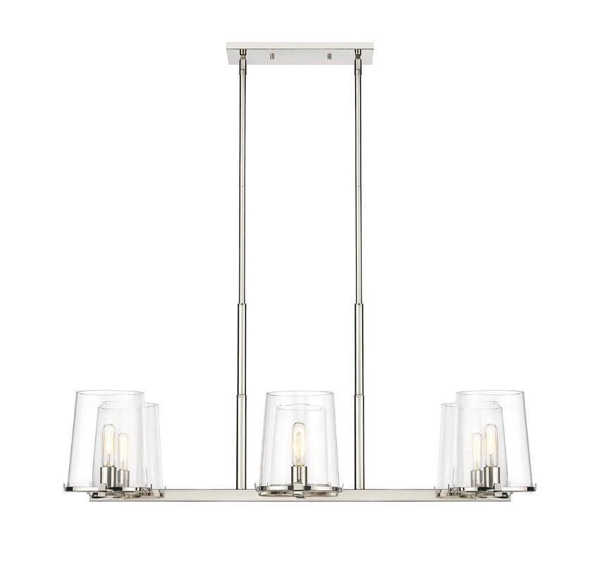 Steel Frame with Clear Glass Shade Linear Chandelier - LV LIGHTING