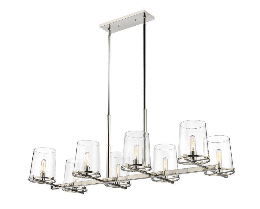Steel Frame with Clear Glass Shade Linear Chandelier - LV LIGHTING