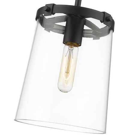 Steel with Clear Glass Shade Pendant - LV LIGHTING