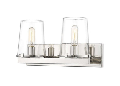 Steel with Clear Glass Shade Vanity Light - LV LIGHTING