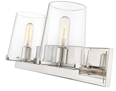 Steel with Clear Glass Shade Vanity Light - LV LIGHTING