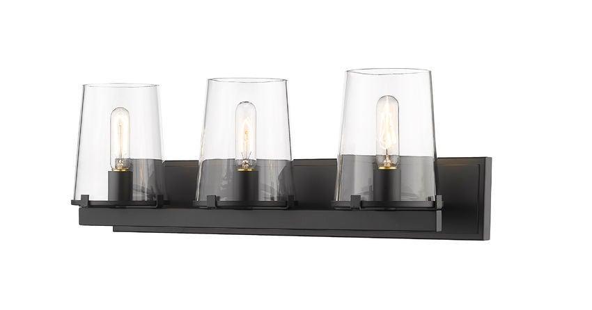 Steel with Clear Glass Shade Vanity Light - LV LIGHTING