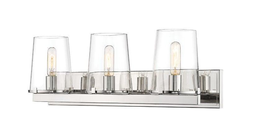 Steel with Clear Glass Shade Vanity Light - LV LIGHTING