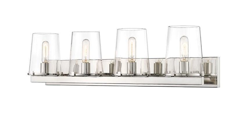 Steel with Clear Glass Shade Vanity Light - LV LIGHTING