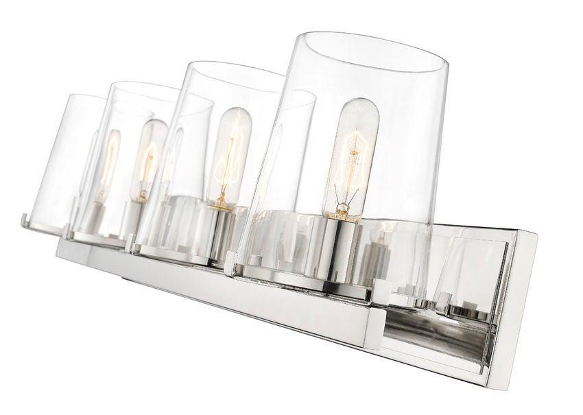Steel with Clear Glass Shade Vanity Light - LV LIGHTING