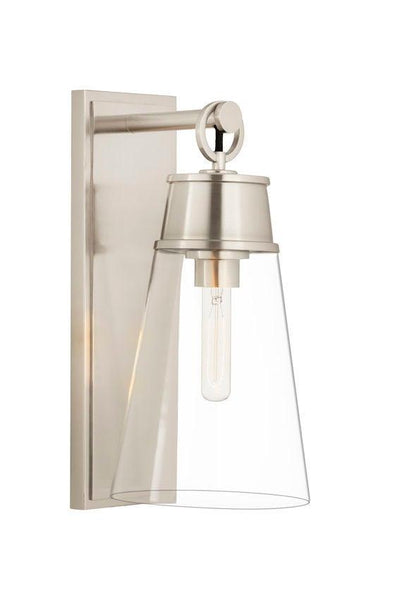 Steel with Clear Glass Shade Wall Sconce - LV LIGHTING