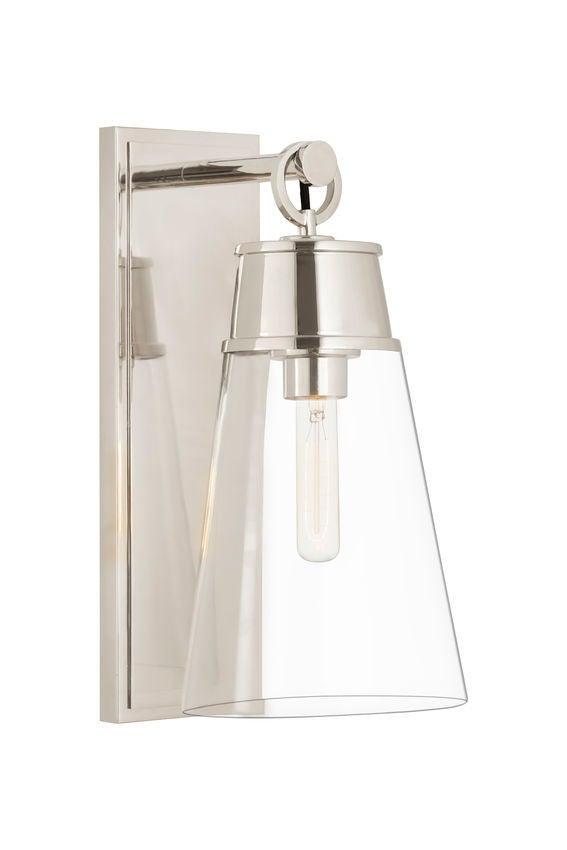 Steel with Clear Glass Shade Wall Sconce - LV LIGHTING