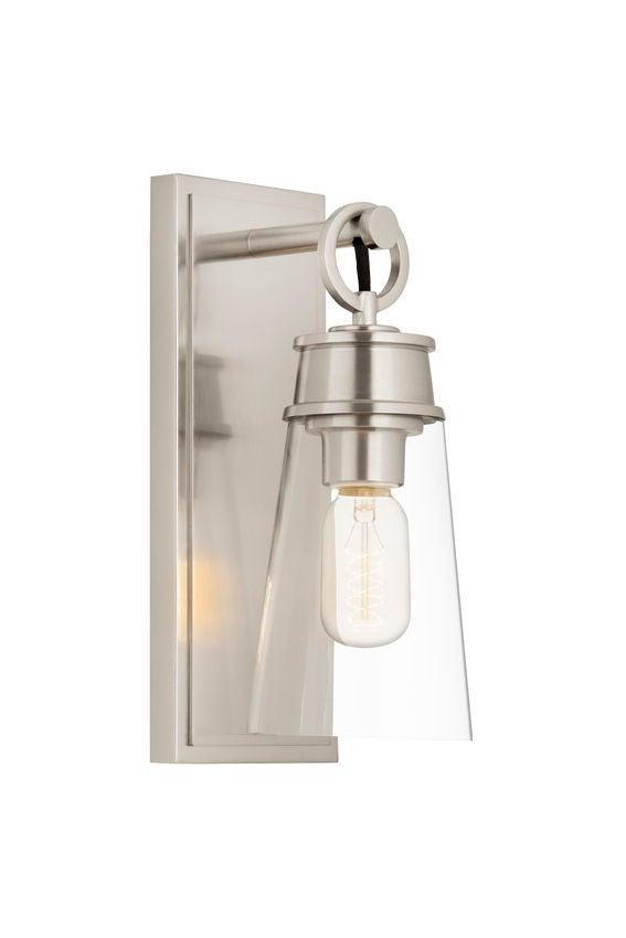 Steel with Clear Glass Shade Wall Sconce - LV LIGHTING