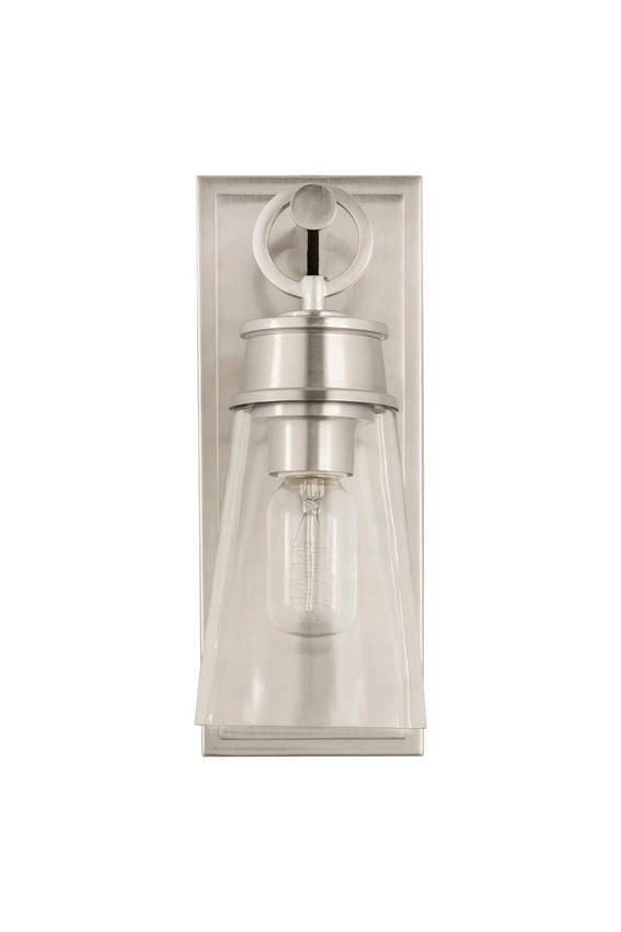 Steel with Clear Glass Shade Wall Sconce - LV LIGHTING