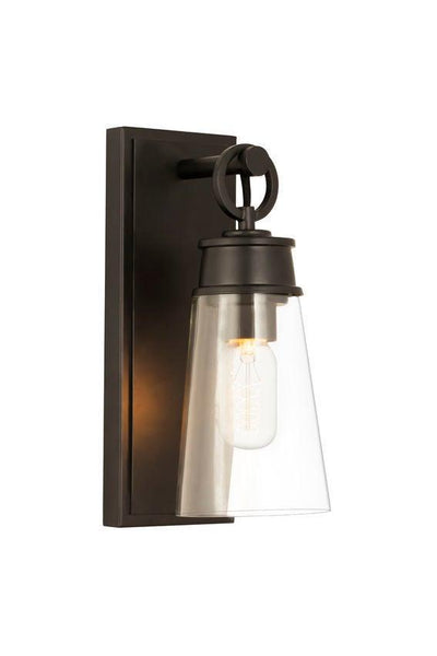 Steel with Clear Glass Shade Wall Sconce - LV LIGHTING