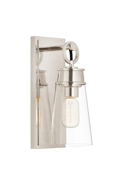 Steel with Clear Glass Shade Wall Sconce - LV LIGHTING