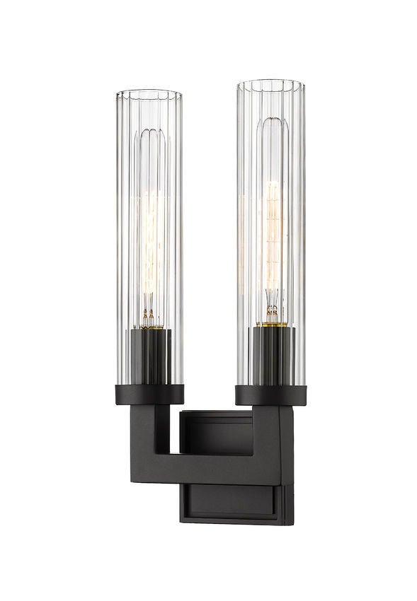 Steel with Cylindrical Clear Glass Tube Wall Sconce - LV LIGHTING