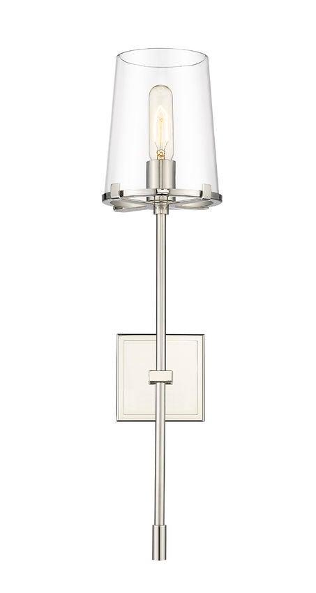 Steel with Clear Glass Shade Wall Sconce - LV LIGHTING