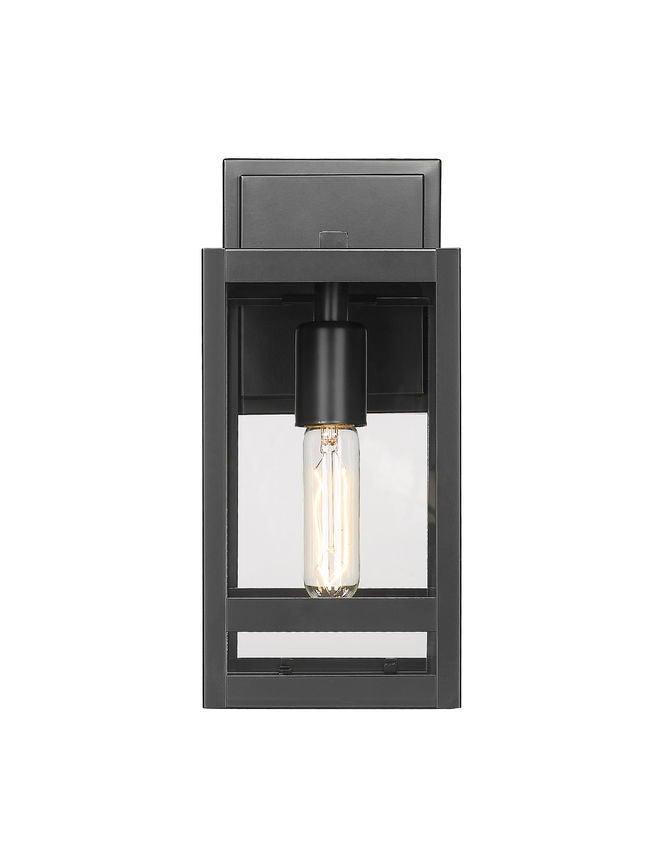 Black with Clear Glass Shade Outdoor Wall Sconce - LV LIGHTING