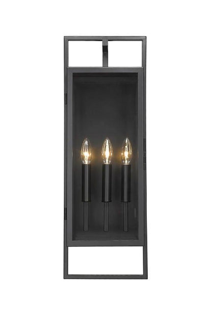 Black with Clear Glass Shade Outdoor Wall Sconce - LV LIGHTING