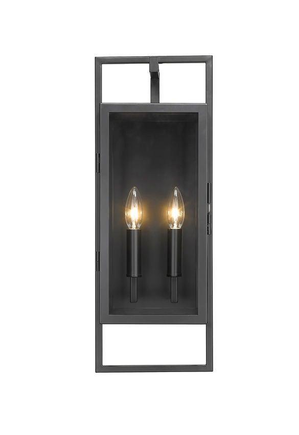 Black with Clear Glass Shade Outdoor Wall Sconce - LV LIGHTING