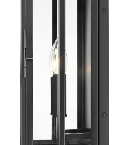 Black with Clear Glass Shade Outdoor Wall Sconce - LV LIGHTING