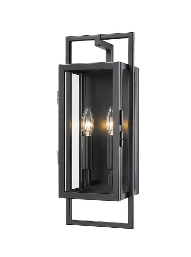 Black with Clear Glass Shade Outdoor Wall Sconce - LV LIGHTING