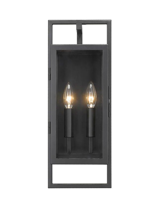 Black with Clear Glass Shade Outdoor Wall Sconce - LV LIGHTING