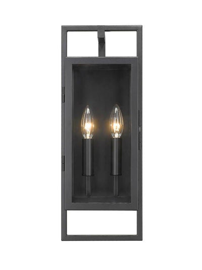 Black with Clear Glass Shade Outdoor Wall Sconce - LV LIGHTING