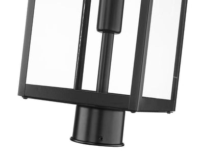 Black with Clear Glass Shade Outdoor Post Light - LV LIGHTING