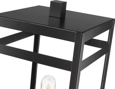 Black with Clear Glass Shade Outdoor Post Light - LV LIGHTING