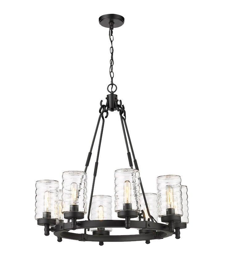 Steel with Clear Cylindrical Glass Shade Pendant - LV LIGHTING