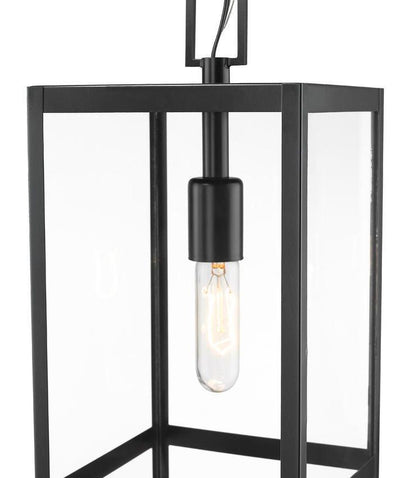 Black with Clear Glass Shade Outdoor Pendant - LV LIGHTING