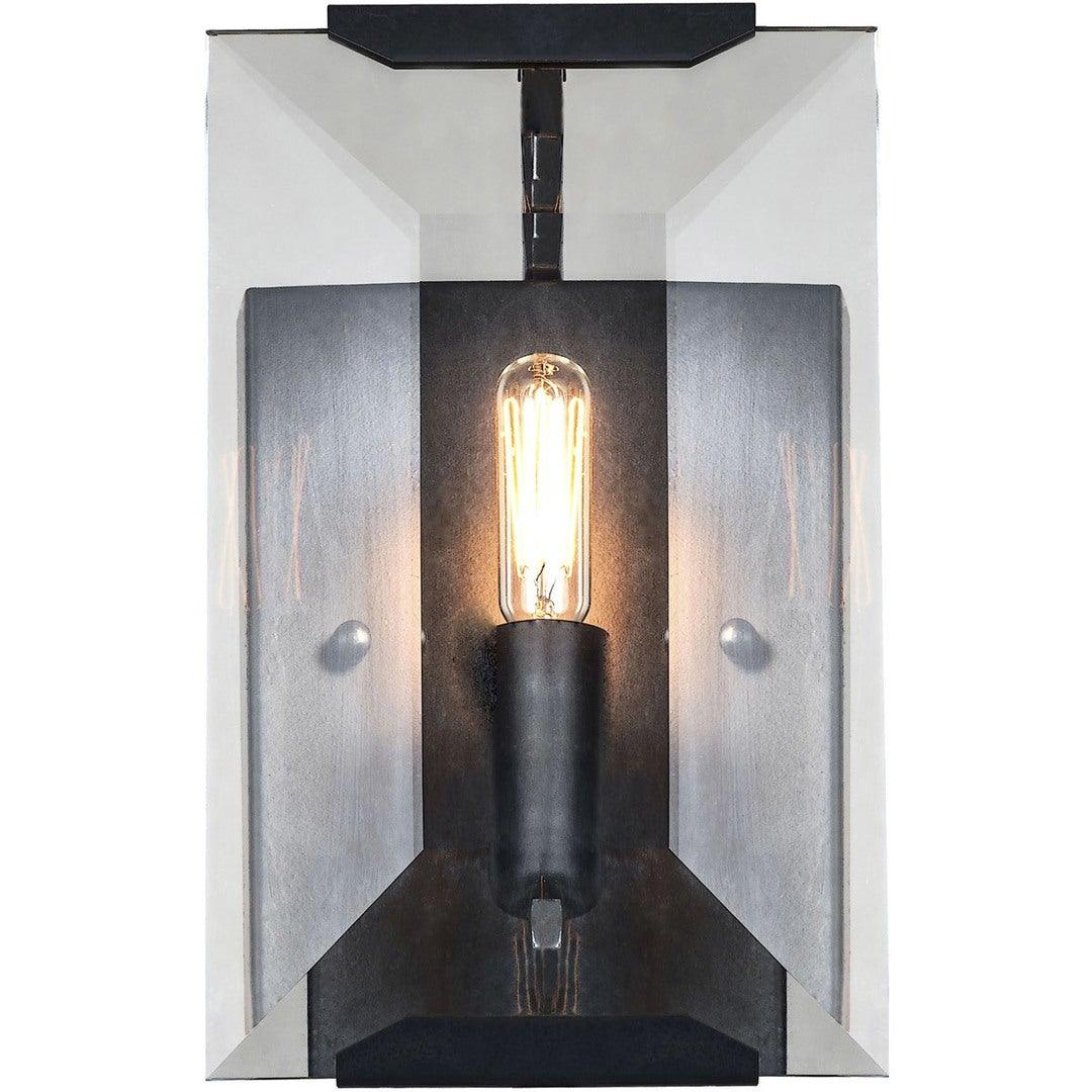 Steel Frame with Clear Rectangular Crystal Panel Wall Sconce - LV LIGHTING