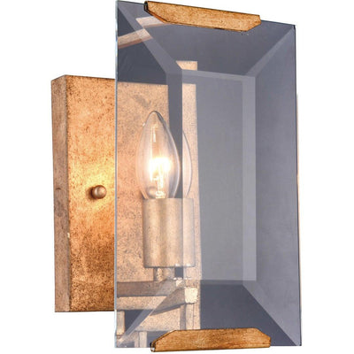 Steel Frame with Clear Rectangular Crystal Panel Wall Sconce - LV LIGHTING