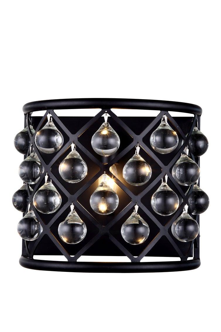 Steel Frame with Clear Crystal Drop Wall Sconce - LV LIGHTING