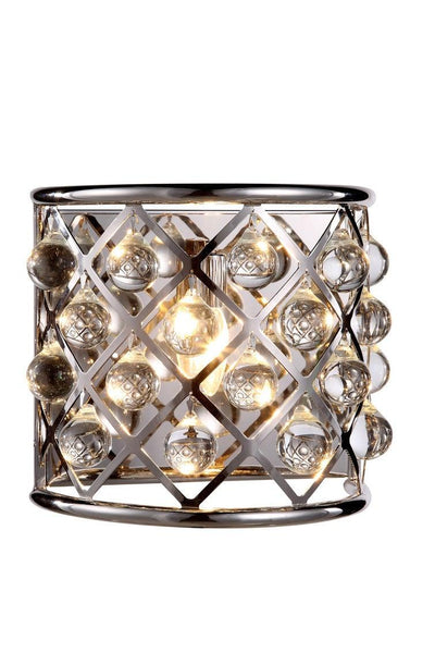 Steel Frame with Clear Crystal Drop Wall Sconce - LV LIGHTING