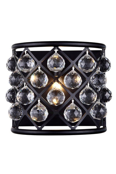 Steel with Clear Crystal Shade Wall Sconce - LV LIGHTING