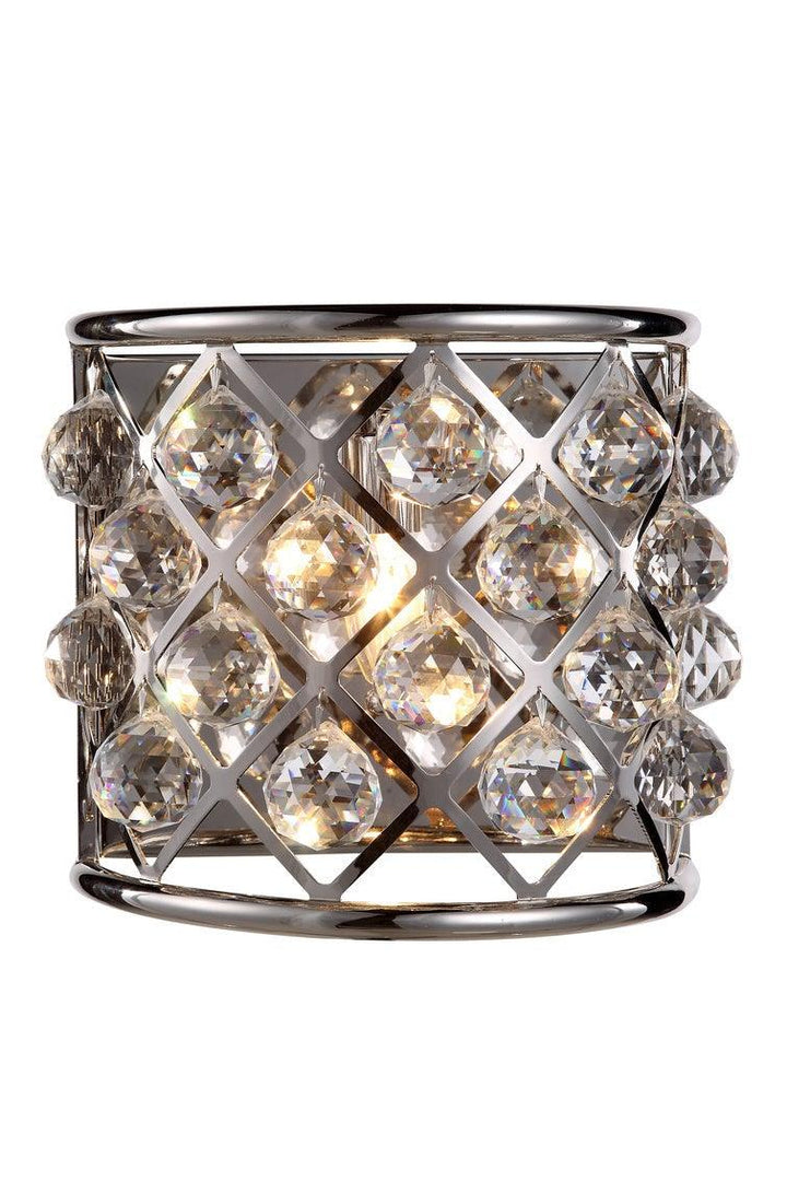 Steel with Clear Crystal Shade Wall Sconce - LV LIGHTING
