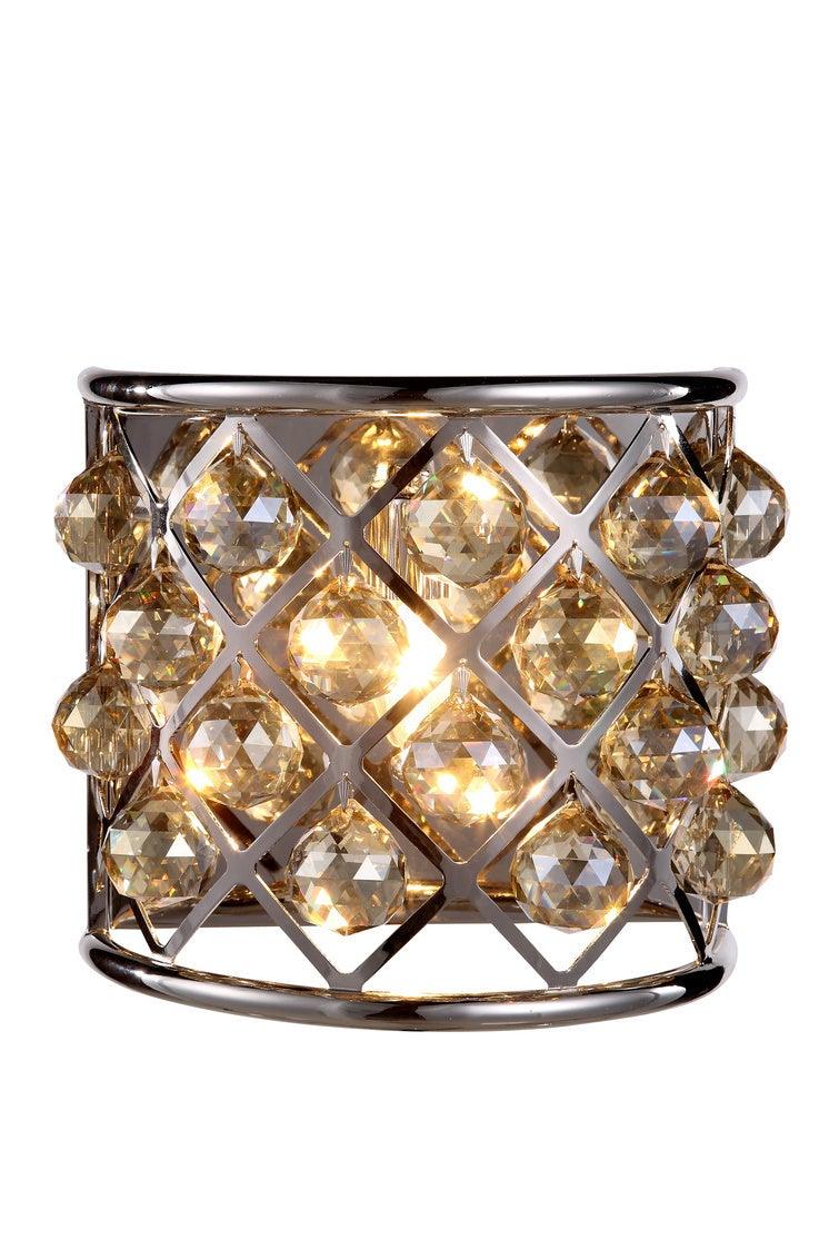 Steel with Clear Crystal Shade Wall Sconce - LV LIGHTING