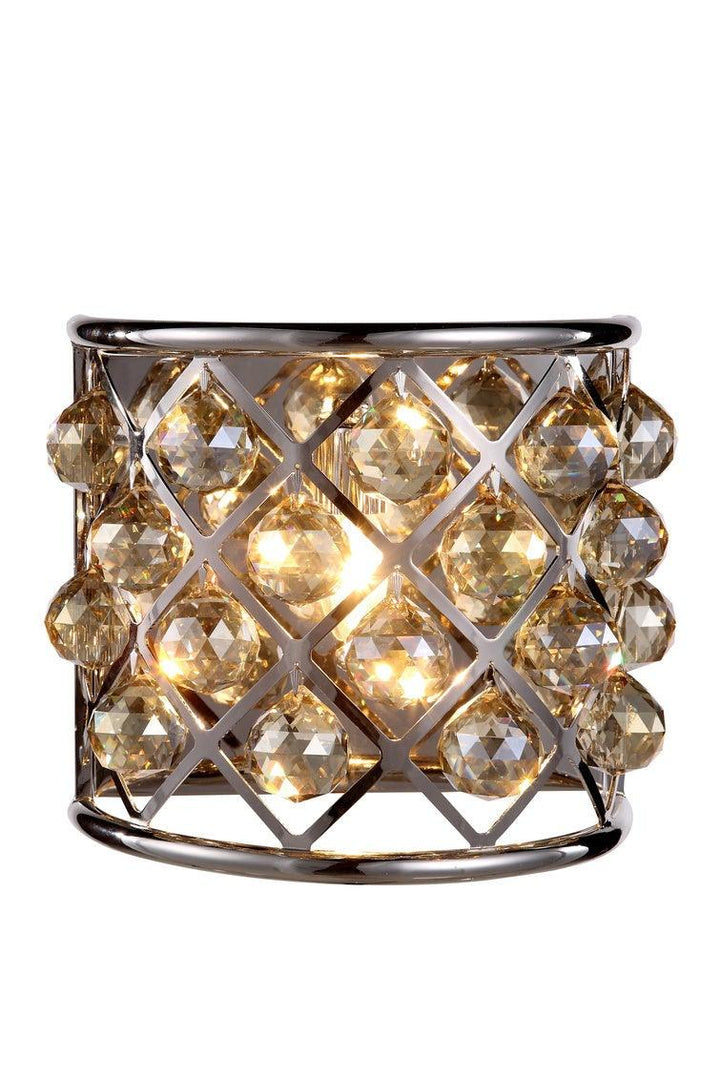 Steel with Clear Crystal Shade Wall Sconce - LV LIGHTING