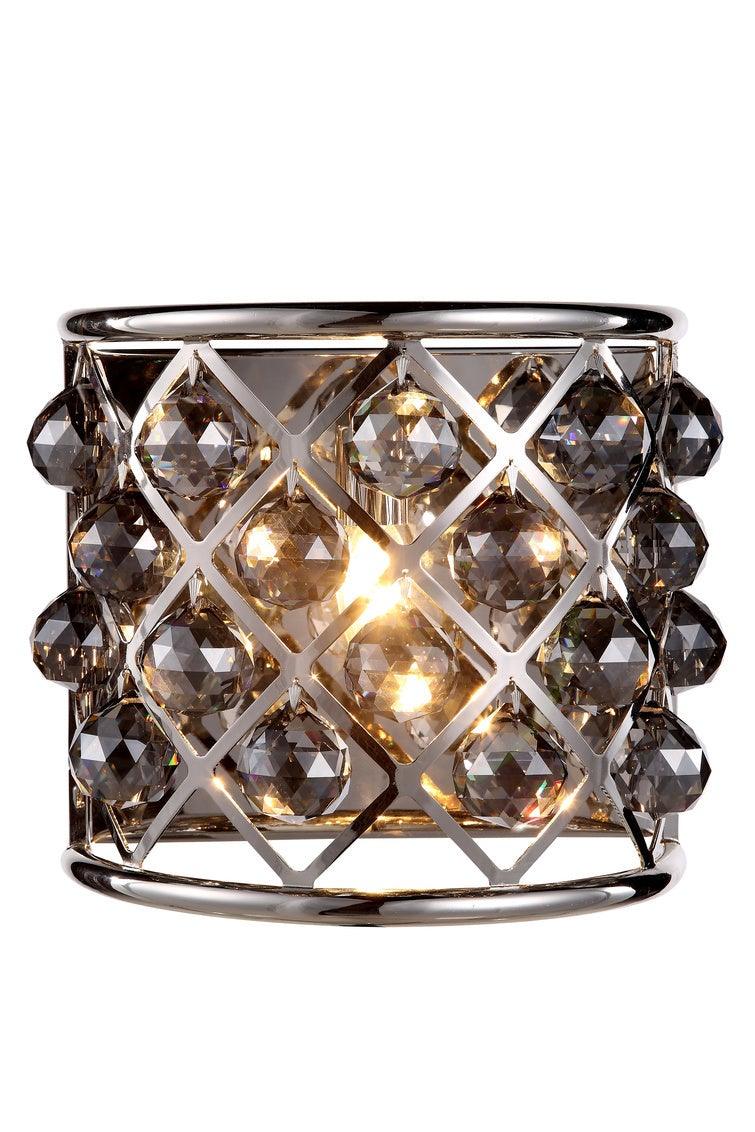 Steel with Clear Crystal Shade Wall Sconce - LV LIGHTING
