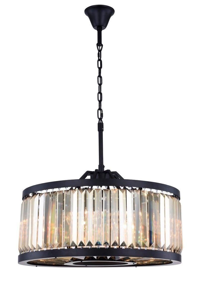 Steel Round Frame with Clear Crystal Chandelier - LV LIGHTING