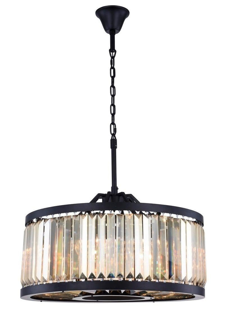 Steel Round Frame with Clear Crystal Chandelier - LV LIGHTING