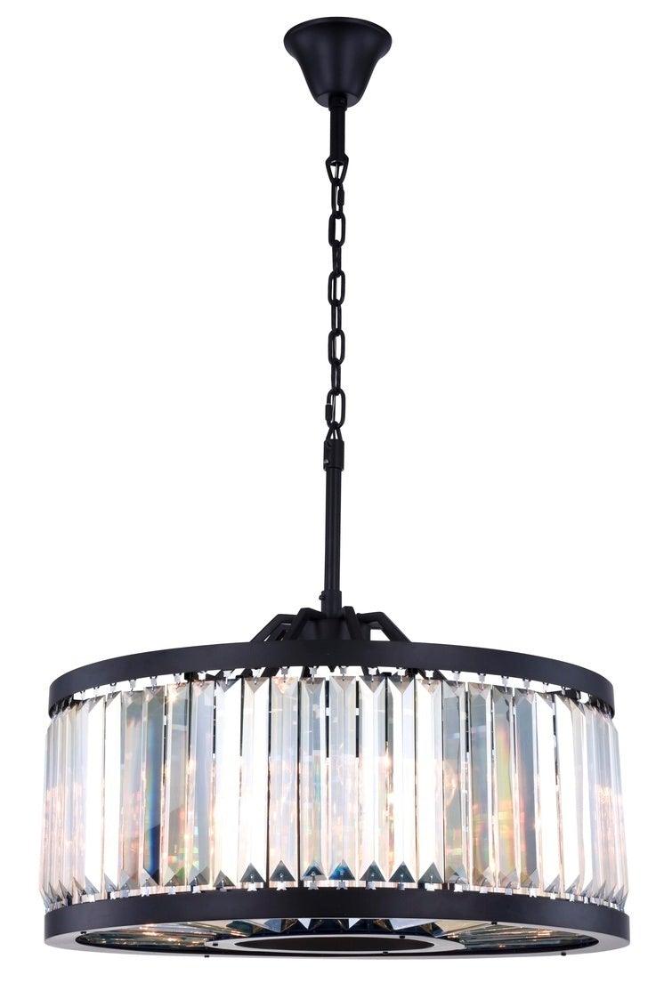 Steel Round Frame with Clear Crystal Chandelier - LV LIGHTING