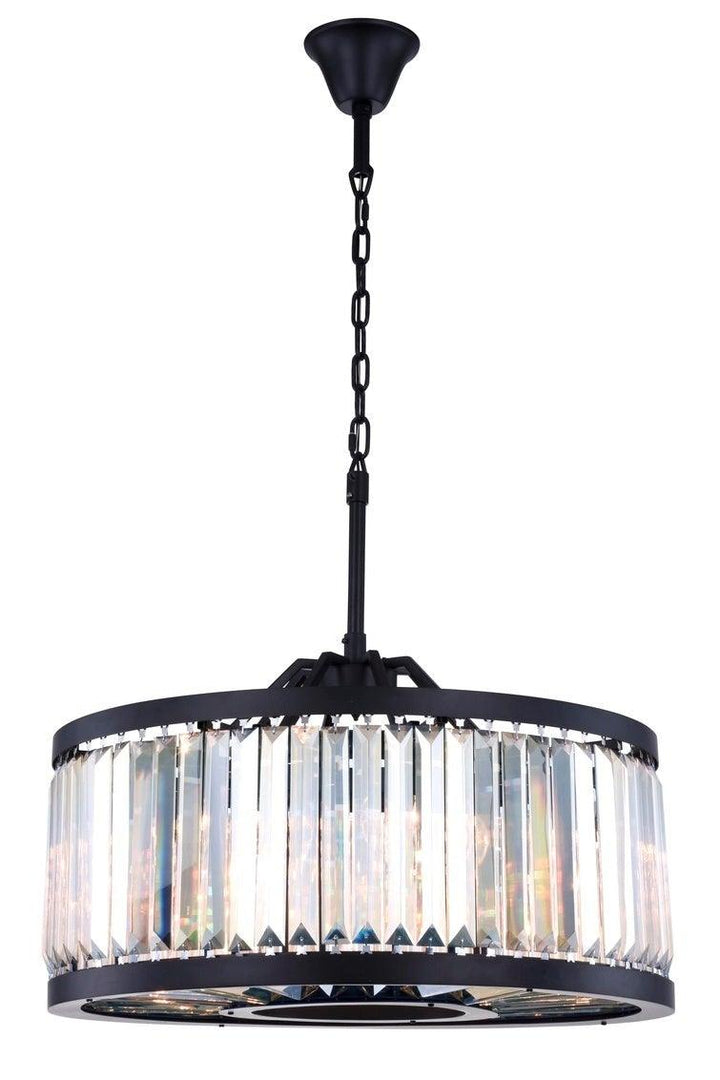 Steel Round Frame with Clear Crystal Chandelier - LV LIGHTING
