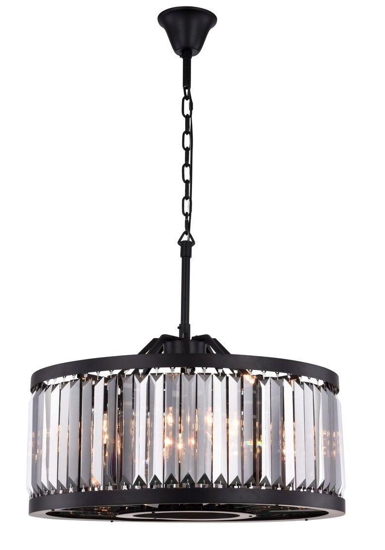 Steel Round Frame with Clear Crystal Chandelier - LV LIGHTING