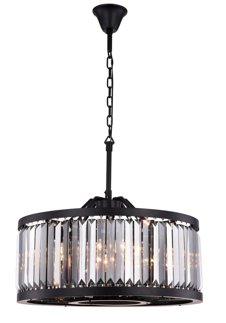Steel Round Frame with Clear Crystal Chandelier - LV LIGHTING