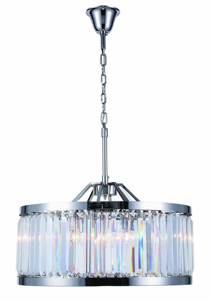 Steel Round Frame with Clear Crystal Chandelier - LV LIGHTING