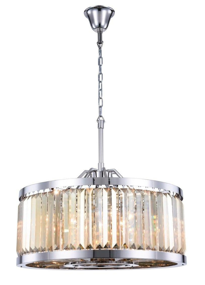 Steel Round Frame with Clear Crystal Chandelier - LV LIGHTING